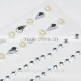 Custom Rhinestone Sticker Sheet Colorful Crystal Pearl Bling Sticker Self-adhesive Acrylic Sticker for Car Gift Decoration thumbnail-2