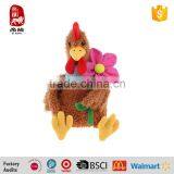 Meet EN71and ASTM Standard Stuffed Toy Chicken With Flower thumbnail-1