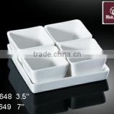 super white porcelain rectangular divide dinnerware sets H4648