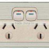 stainless steel panel double wall socket switch australia