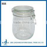 Kitchen Glass Clip Top Lids Storage Jars Clear Glass Jar for Jam CK02 thumbnail-3