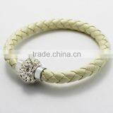 Mixed Colorful Customized Braided Leather Bracelet , Magnetic Buckle Leather Bracelet thumbnail-2