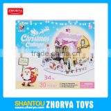2015 Hot Sale Promotional Gifts Christmas Cottage 3D Puzzle 34pcs