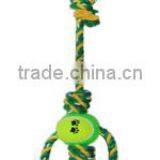 Handmade Pet Cotton Rope Toys/Dog Rope Knots Toy With Tennis Ball thumbnail-1
