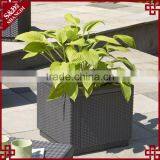 UV-resistant Outdoor Garden Resin Rattan Square Garlic Planter Sale thumbnail-4