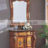 Solid Wood American Style Bathroom Cabinet With Marble Top and Sink,bathroom Vanity thumbnail-1