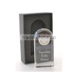 award gift engraved crystal clock