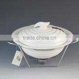 White Porcelain Casserole With Iron Rack thumbnail-3