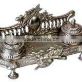 Embossed Handcrafted Casted Brass Ink Well thumbnail-1