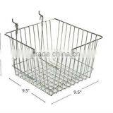 New 9.5" Wide Chrome Wire Basket for Pegboard/Slatwall Displays thumbnail-1