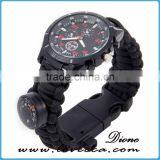 With Emergency Rescue Rope Men's Paracord Survival Watch Bracelet thumbnail-4