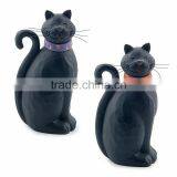 Custom Hand-painted Resin Halloween Black Cat Statue thumbnail-2