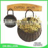 Cheap wicker woven hanging flower basket wholesale