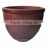 AAM Large Black Clay Pot- Tall Dark Clay Pot- Giant Outdoor Pots thumbnail-1