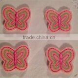 Hot Sell Pink Embroidered Felt Butterfly Applique Made in China thumbnail-1