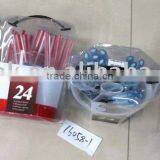 Stainless Steel Tableware Set W/colorful Plastic Handle thumbnail-1