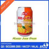 HALAL Aluminum Can(tinned) Mango Juice Drink With Fiber Pulp thumbnail-1