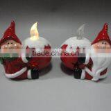 Hot Sell Ceramic Santa Clause Snowman House With LED Light for Christmas Decoration thumbnail-3