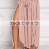 Blush Ruched New Arrive Boho High Slit Maxi Skirts Long thumbnail-2
