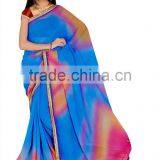 Spray Printed Designer Saree in Chiffon Sari Fabric thumbnail-1