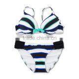 New Summer Beachwear Two Piece Stripe Kid Girl Bikini thumbnail-1