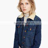 High Quality Girls Denim Winter Jacket Women Customize Your Own Overcoat thumbnail-4