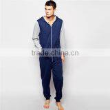 PA0041A Plain Adult Onesie Jumpsuit With Contrast Sleeve and Tipped Rib thumbnail-1