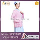 Custom Designs Knitted Staff Outerwear Pink Cotton Thick Hospital Uniform for Nurse