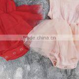 Solid Red Muslin Bodysuit Baby Girl Rompers Tutu Skirt Bulk Sale Baby Jumpsuit Design Pictures thumbnail-4