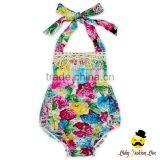 HYB178 Yihong New Arrive Children Clothing Ruffle Baby Girls Halter Summer Baby Romper thumbnail-2