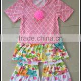 Wholesale Children's Boutique Clothing Girl Owl Top Pink Dots Capris Easter Clothes Giggle Moon Remake Girl Kids Spring Clothes thumbnail-4