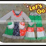 2016 Giggle Moon Remake Outfits Wholesale Children's Boutique Clothi Cotton Dress and Pant Ruffle Outfits thumbnail-2