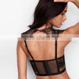 Runwaylover 5493 Mesh Top Sexy Ladies Mesh Black Bra and Thong Set thumbnail-3