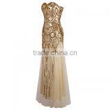 71727 Backless Tube With Sequin Patchwork Long Evening Strapless Dress thumbnail-2