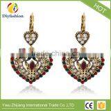 Retro Bohemian Dirr Heart-shaped Resin Gold Plated Ear Clip thumbnail-1