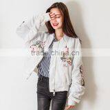 B22676A Korea Fashion Women Baseball Uniform Coat Embroidered Jacket Windbreaker Jacket thumbnail-2
