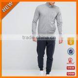 Top Design 100% Cotton Tracksuit/ Comfortable Plain Elasticated Waistband Tracksuit With Zip Through Front H-1811 thumbnail-1