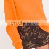 2017 Casual Style Women Oversized Comfy Pullover Orange Crew Neck Sweatshirt thumbnail-2