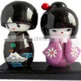 Wholesale New Style Handmade Wooden traditional japanese couple doll, lovely couple doll for sale