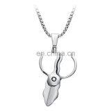 Fashionable New Cut Scissors Shape With Pendant Latest Design Slivery Plated Chain Necklace