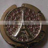Folding Eiffel Bag Hook With High Quality and Reasonable Price, Rhinestone Eiffel Purse Hanger for Lady Gift