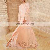 TWOTWINSTYLE Casual Print Summer Dress Women O Neck Lantern Long Sleeve High Waist Ruched Dresses thumbnail-3