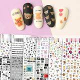 JOYFUL 442-479 Hot Selling Cute Bear Flower Colorful Nail Stickers 3d Adhesive Waterproof Decals thumbnail-2