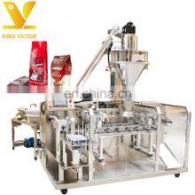 KV Automatic Pillow Type Premade Bag Doypack Cocoa Milk Powder Washing Powder Spice Packing Machine thumbnail-1