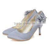 Hot Sale Elegant Designer Lady Silver Gray Bridal Wedding Office Party Dress Shoes thumbnail-3