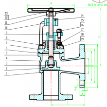 CAST STEEL GLOBE ANGLE VALVE DIN Standard PN40