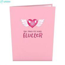 Winged Heart 3D Folded Card Personalized Valentine’s Day Card Best Gift for Lover thumbnail-3