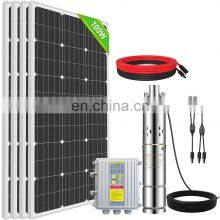 DC Solar Water Pump System Price 1HP 1.5HP 2HP Borehole Submersible Solar Powered Water Pump 3 Inch Brushless thumbnail-1