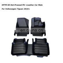 HFTM Customized Decorative Original Car Kick Full Floor Mat Wrap 5D HOT-Pressed PU Leather Carpet for Volkswagen Tiguan2016+ thumbnail-2