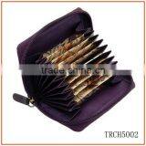 Zipper Round Fan Name Card Holder